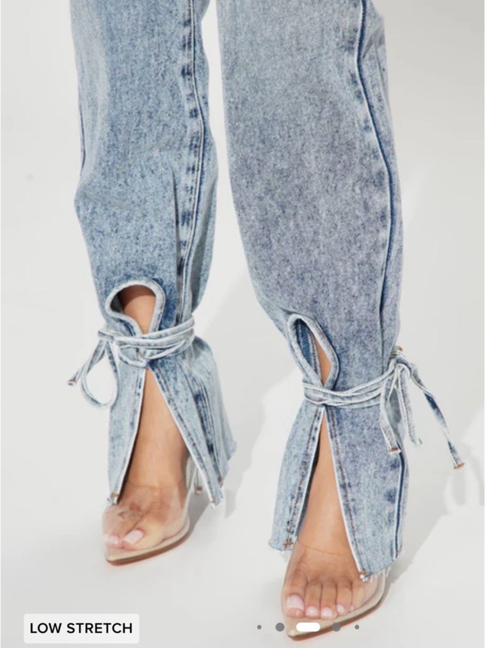 Fashion Nova Light Blue High-Rise Tie-Hem Jeans - Picture 2 of 6